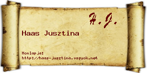 Haas Jusztina névjegykártya